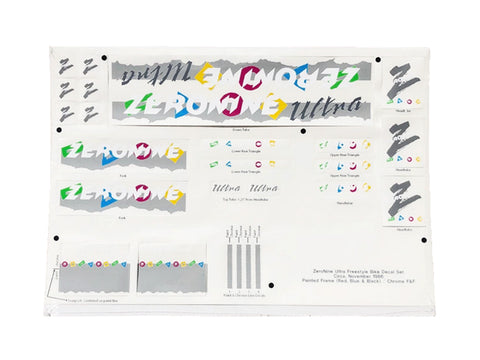 1987 ZeroNine Ultra Freestyle Frame Decal Set